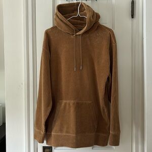 Carmel Camel Colored Corduroy Hoodie Sweatshirt Express